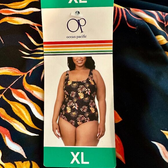 New Ocean Pacific OP One Piece Swimwear Size XL Swimsuit Upf 50+ Tropical Floral - Picture 1 of 11